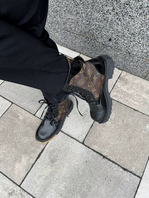 Ботинки Louis Vuitton Boots Black Brown Fur, 36