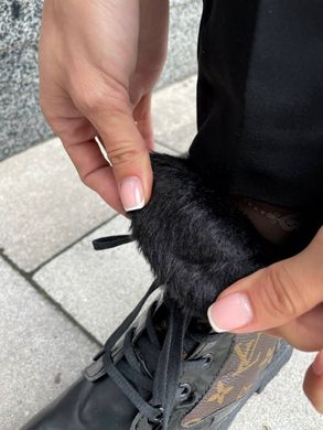 Ботинки Louis Vuitton Boots Black Brown Fur, 36