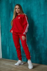Женский спортивный костюм Adidas красный свитшот+штаны, S