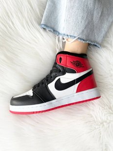 Кросівки Jordan 1 Red White Black ФЛІС, 36