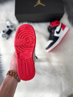 Кросівки Jordan 1 Red White Black ФЛІС, 36