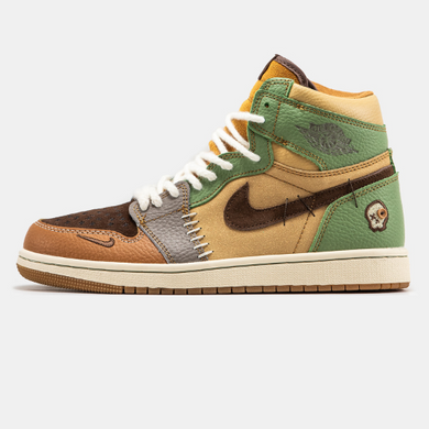 Кроссовки Nike Air Jordan 1 x Zion Williamson Voodoo Yellow Green Brown, 42