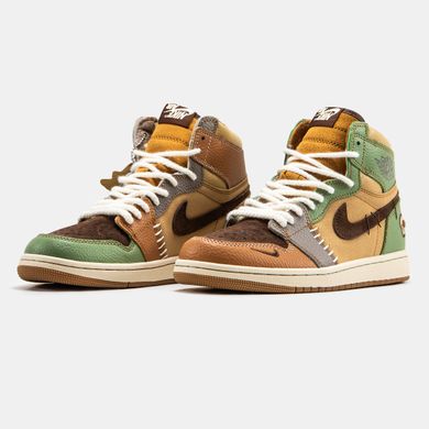 Кросівки Nike Air Jordan 1 x Zion Williamson Voodoo Yellow Green Brown