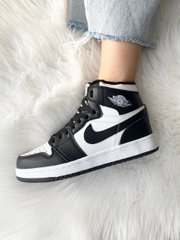 Кросівки Jordan 1 Black/White Фліс, 41