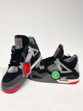 Кросівки Air Jordan Retro 4 Black Red Grey, 41