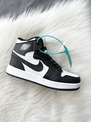 Кроссовки Jordan 1 Black/White Флис, 42