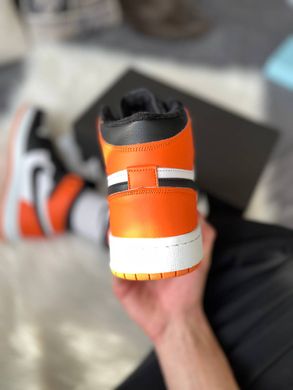 Кросівки Jordan 1 Orange White Black ФЛІС