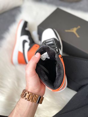 Кросівки Jordan 1 Orange White Black ФЛІС, 42