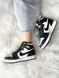 Кроссовки Jordan 1 Black/White Флис, 42