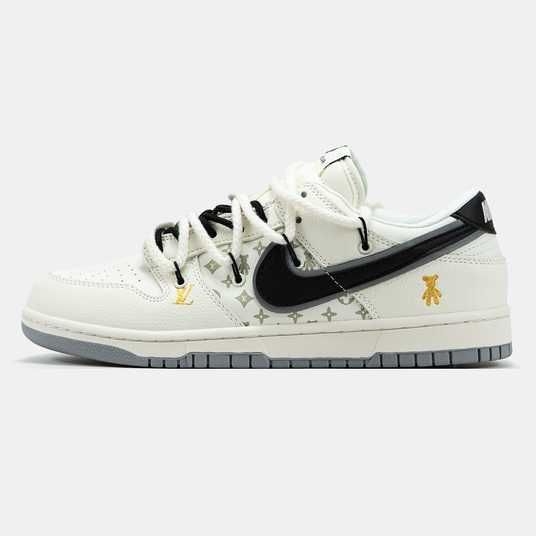 Louis Vuitton ブロック ホワイト/ブラック Кросівки Nike SB x Louis Vuitton x Glommy Bear White Black Купити