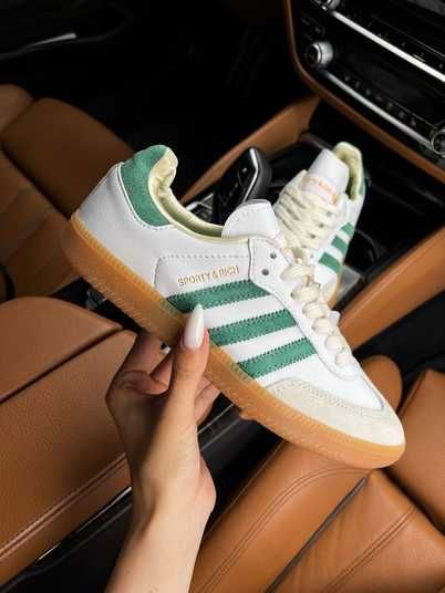 Кроссовки Adidas Sporty Rich White Green Купить (Доставка 1-3 Дня)