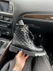 Черевики Chanel Boots Black Fur, 36