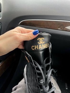 Ботинки Chanel Boots Black Fur, 36