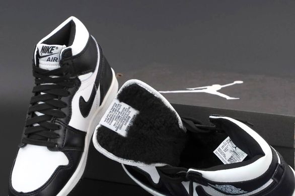 Кросівки Jordan 1 Black/White FUR, 36