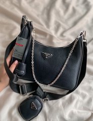 Сумка Prada Re-Edition Black Leather, 26x18x6
