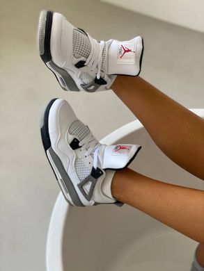 Кроссовки Air Jordan Retro 4 White Black, 42