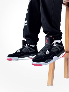 Кросівки Air Jordan Retro 4 Black Red Grey, 36