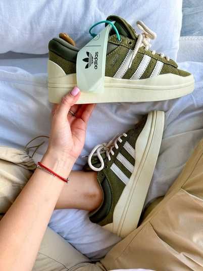 adidas gazelle silver green womens Adidas campus x bad bunny Wild moss  FEIDCLOTHES