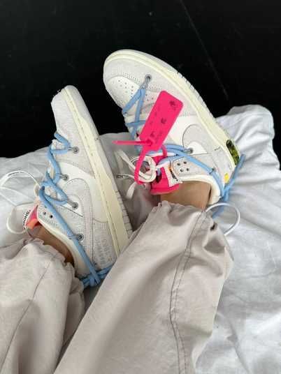 Кросівки Nike SB Dunk x Off White Grey BLue Lot 38/50 Купити