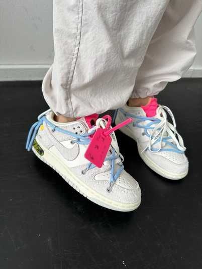 Кросівки Nike SB Dunk x Off White Grey BLue Lot 38/50 Купити