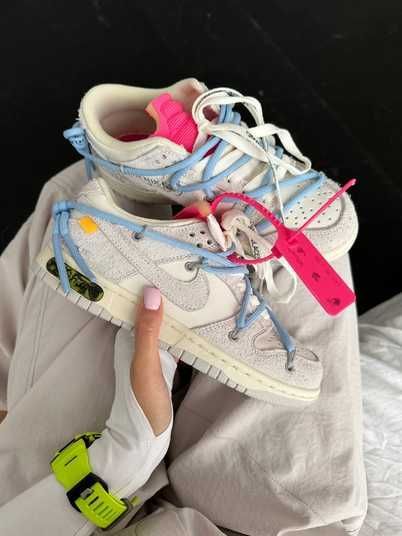 27センチ  Nike OFFWHITE Кросівки Nike SB Dunk x Off White Grey BLue Lot 38/50 Купити