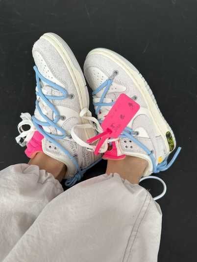 Кросівки Nike SB Dunk x Off White Grey BLue Lot 38/50 Купити