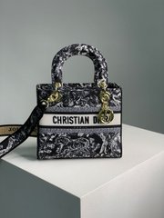 Сумка Christian Dior Medium Lady D-Lite Bag Black/Tiger Premium, 23x19x11