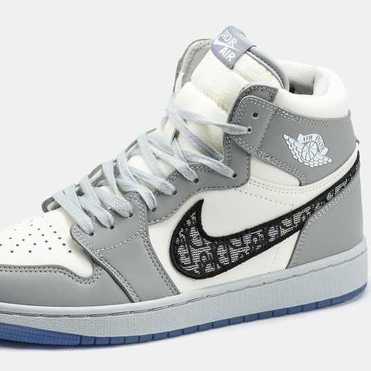 Dior Air Jordan 1 グレー Кросівки Nike Air Jordan Retro 1 x Dior Купити (Доставка 1-3 Дні)
