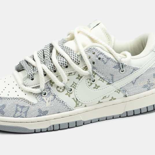 Кроссовки Nike SB x Louis Vuitton White Grey Купить (Доставка 1-3 Дня)