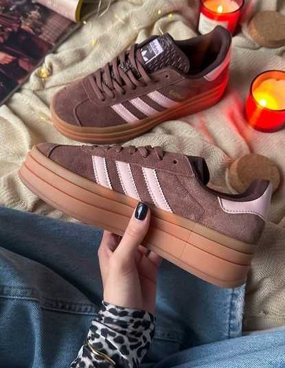 Кросівки Adidas Gazelle Bold Platform Brown Pink Купити (Доставка