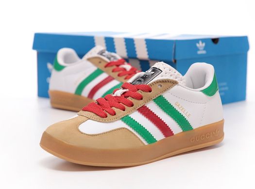 Кроссовки Adidas x Gucci Gazelle White Green Red, 36