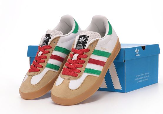 Кросівки Adidas x Gucci Gazelle White Green Red, 36