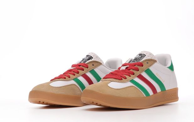 Кроссовки Adidas x Gucci Gazelle White Green Red, 36