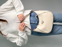 Сумка Prada Leather Shoulder Bag Cream, 30x19x6