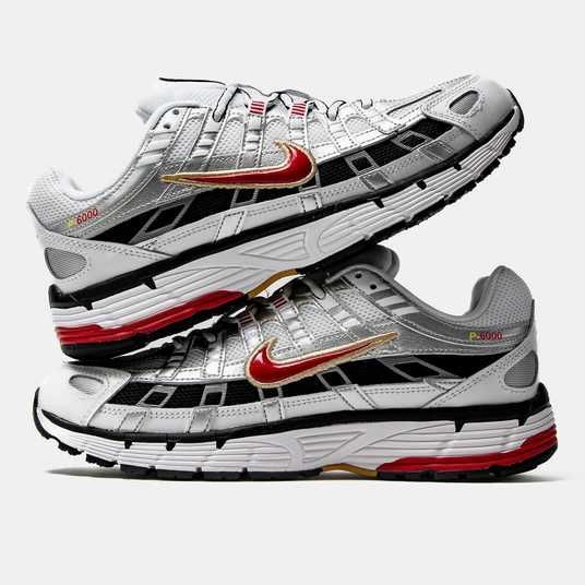 Кроссовки Nike P6000 White Silver Black Red - Sneakers Kross