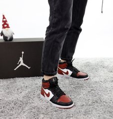 Кросівки Jordan 1 Red White Black FUR, 38