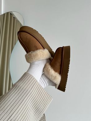 Капці UGG Disquette Platform Slippers Chestnut