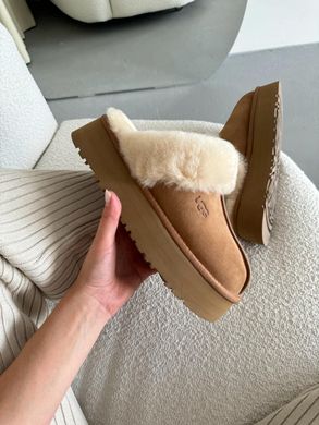 Капці UGG Disquette Platform Slippers Chestnut