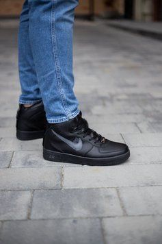 Кроссовки NK Air Force Utiliti High Winter Black Grey, 41