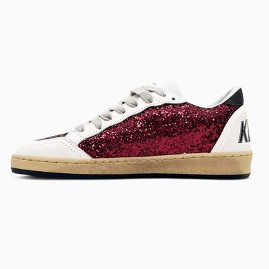 Golden Goose Ball Star Bordeaux Burgundy Glitter White, 36
