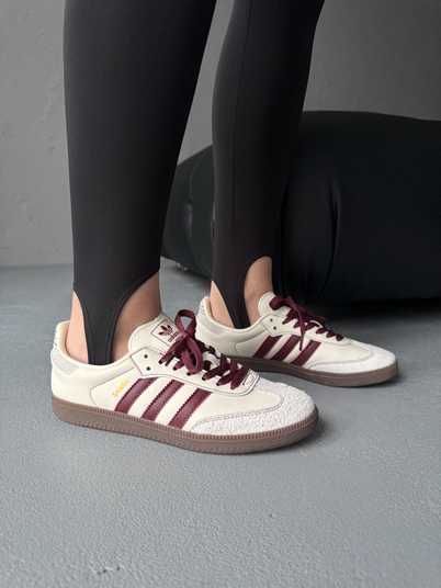 yaaamaaa24★ Кроссовки Adidas Samba OG Wonder White Maroon Купить (Доставка 1-3