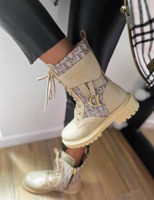 Ботинки Dior Boots Light Beige Мех, 36