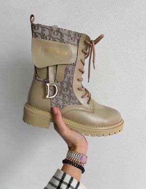 Ботинки Dior Boots Light Beige Мех, 36