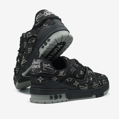 Louis Vuitton Trainer Black Grey Logo, 40