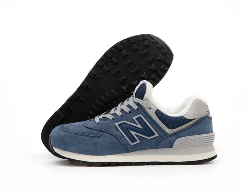 Кроссовки New Balance 574 Blue Grey Winter Fur