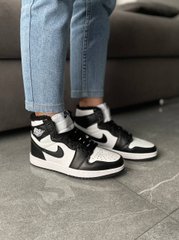 Кросівки Jordan 1 Black/White Хутро, 42