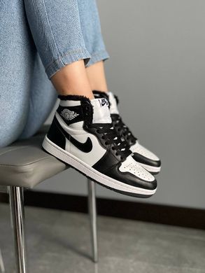 Кроссовки Jordan 1 Black/White МЕХ, 37