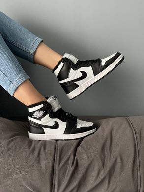 Кроссовки Jordan 1 Black/White МЕХ, 37