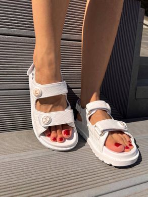 Сандали Chanel Sandals White Leather Premium, 36