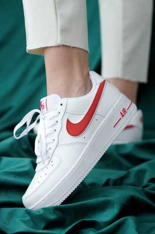 Air force 1s hot sale white and red